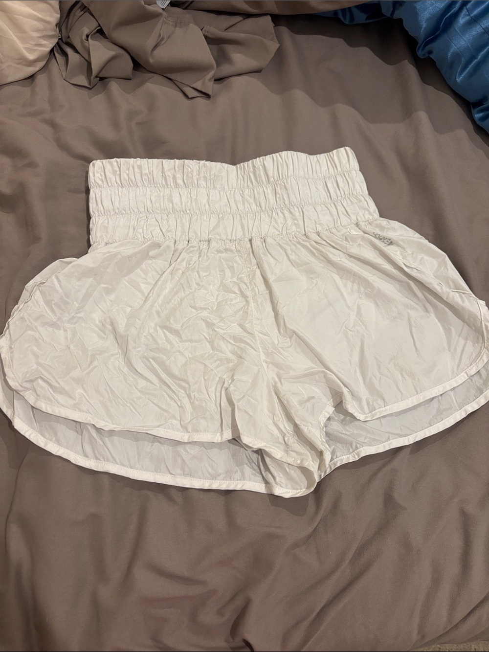 FP Movement by Free People White High-Ruched Waist Athletic Shorts